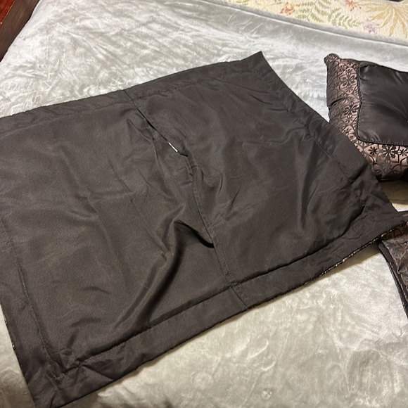 Decorative Bed Pillow + 2 standard Shams Shade of Chocolate Brown - Picture 4 of 10